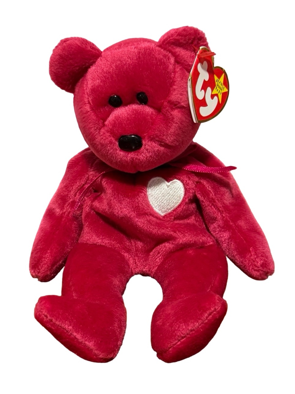 Ty Beanie Babies Valentina Bear Plush Red Valentine Heart 1998 Toy